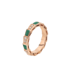 Bulgari Serpenti Viper 356758 18 kt rose gold thin ring set with malachite elements and pavé diamonds 1
