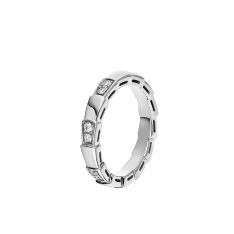 Bulgari Serpenti Viper 353403 band ring in 18 kt white gold set with demi pavé diamonds 1