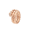 Bulgari 357869 Serpenti Viper two-coil 18 kt rose gold ring set with demi-pavé diamonds 1