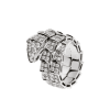 Bulgari Serpenti 345227 Viper two-coil ring in 18 kt white gold set with full pavé diamonds 2 Bulgari Serpenti 345227 Viper two-coil ring in 18 kt white gold set with full pavé diamonds 1