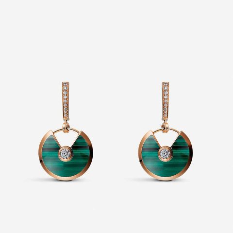 Cartier Amulette De B8301221-1 Cartier Earrings Malachite Rose Gold 1