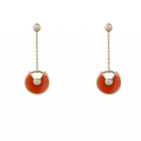 Cartier Amulette De B8301229 Cartier Earrings Rose Gold Carnelian 1