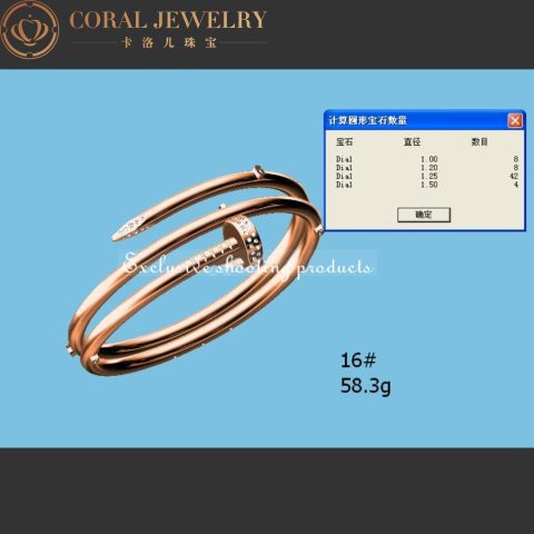 Cartier Juste Un Clou N6708417 Bracelet 18k Rose Gold Diamonds 8