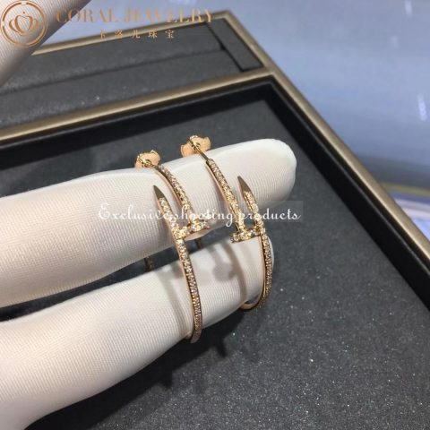 Cartier Juste un Clou N8515009 Earrings Rose Gold Diamonds 7