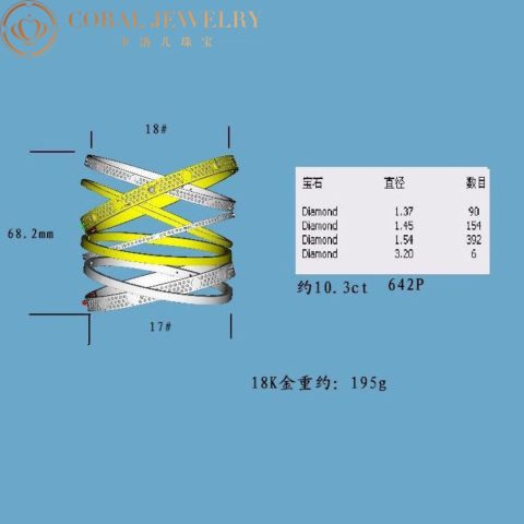 Cartier Love Cuff HP601082 Bracelet White Gold Pink Gold Diamonds 2