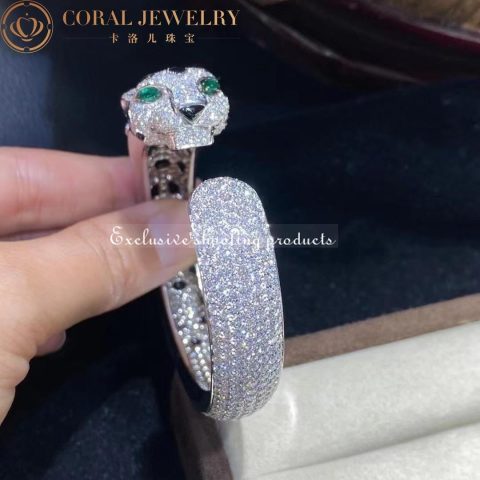Cartier Panthère De H6007417 Cartier Bracelet 18K Gold Diamond Onyx Emerald 18