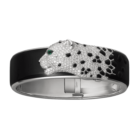 Cartier Panthère De H6001917 Cartier Bracelet 18k White Gold Onyx Emeralds and Diamonds 1