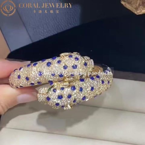 Cartier HP600307 Panthère De Cartier Bracelet 18k Yellow Gold Sapphire Emeralds and Diamonds 6