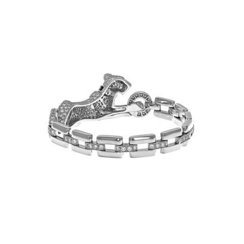 Cartier Panthère De Cartier N6030200 Bracelet White Gold Diamond Emeralds and Black Lacquer 7