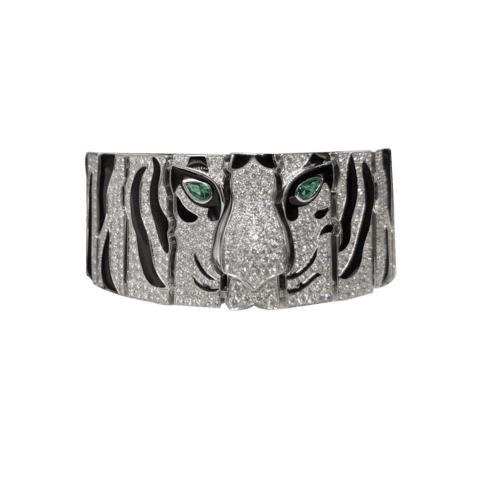Cartier Bracelet Panthère De Cartier Bracelet White Gold Emerald Diamond Cuff 1