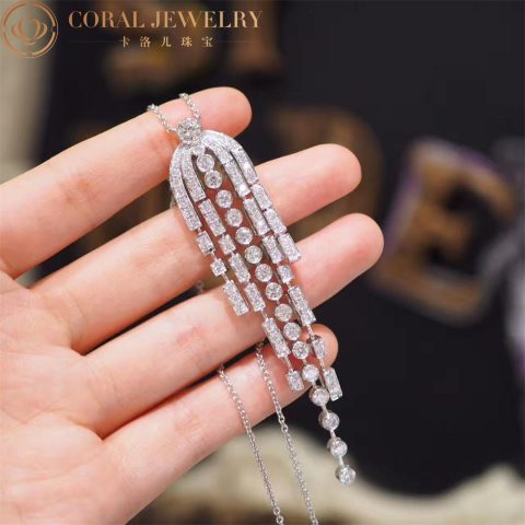 Chanel 1932 Frange swing J4121 Necklace 18k White Diamonds 7