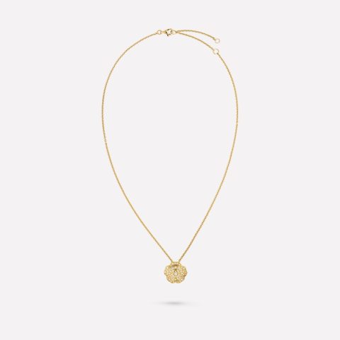 Chanel Bouton de Camélia J12037 necklace 18k Yellow Gold Diamonds 1