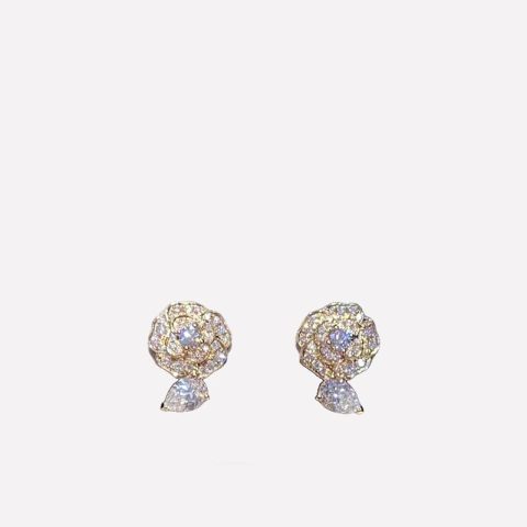 Chanel Camélia Précieux J11337 Earrings 18k White Gold Diamonds 1
