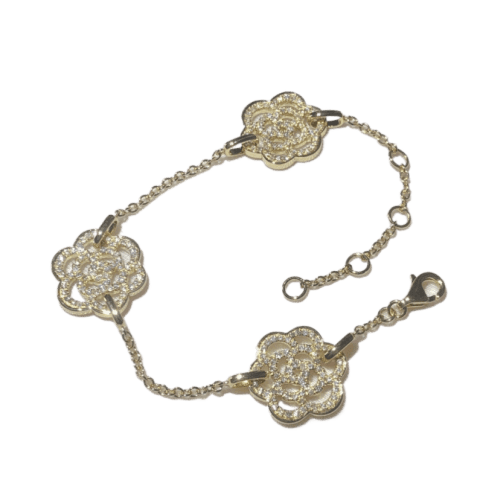 Chanel Camélias Ajourés J10578-YG Bracelet 18k Yellow Gold Diamond 2