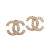 Chanel CC Logo Earrings Medium Version 18k Rose Gold Diamonds Earrings 1