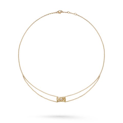 Chanel Coco Crush J11359 Necklace Quilted Motif 18k Yellow Gold Diamond 2