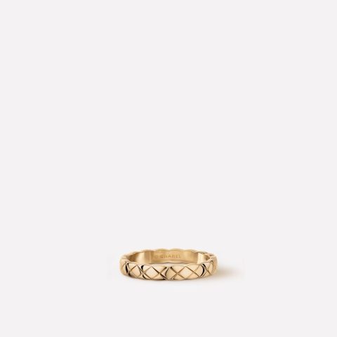 Chanel Coco Crush Ring J11785 Quilted Motif Mini Version 18k Beige Gold 1