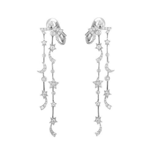 Chanel Comete Earrings Diamond White Gold Dangle Earrings 1
