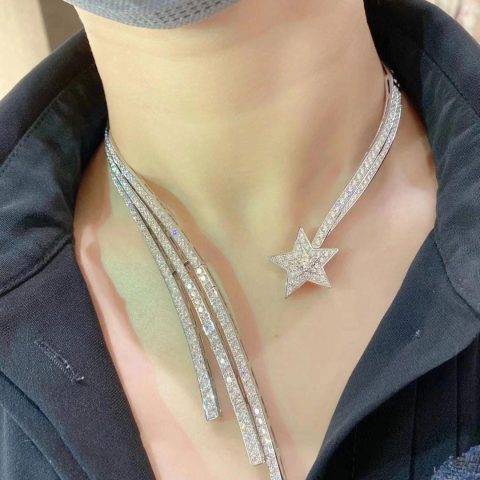 Chanel Comète Diamonds Necklace 18k White Gold High Jewelry Necklace 4