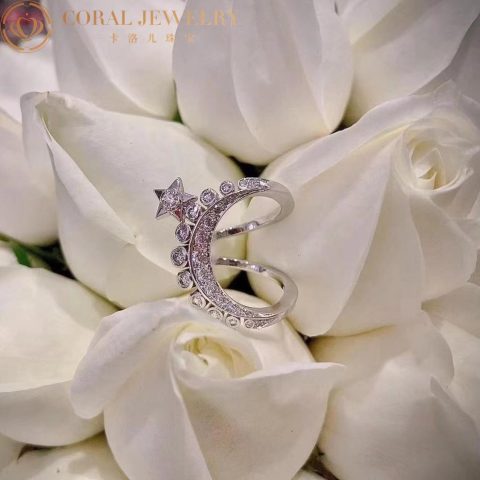 Chanel Comète Lune J12208 Ring 18k White Gold Diamonds 3