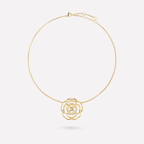 Chanel Pétales de Camélia J11668 Necklace 18k Yellow Gold Diamonds 1