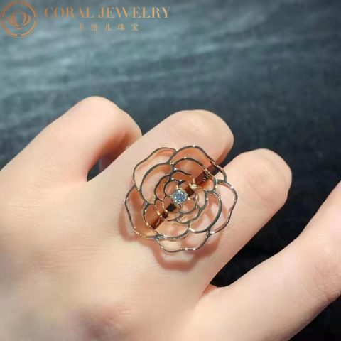 Chanel Pétales de Camélia J11669 Ring 18k Yellow Gold Diamonds 6