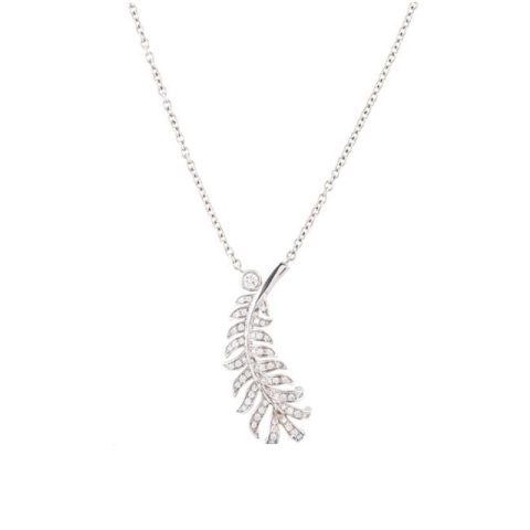 Chanel Plume De Chanel J4142 Necklace 18k White Gold Diamonds 1