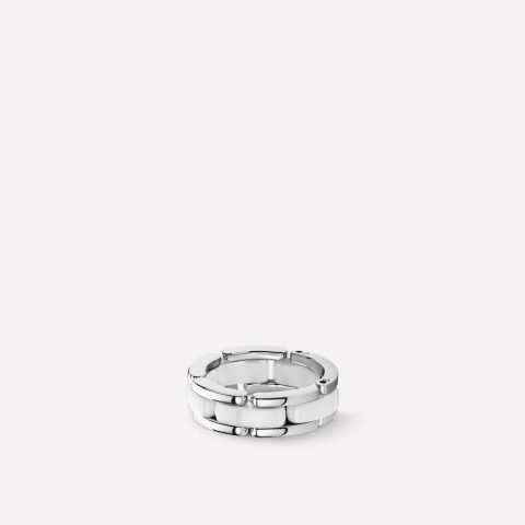 Chanel Ultra Ring J2642 Medium Version 18k White Gold White Ceramic 1