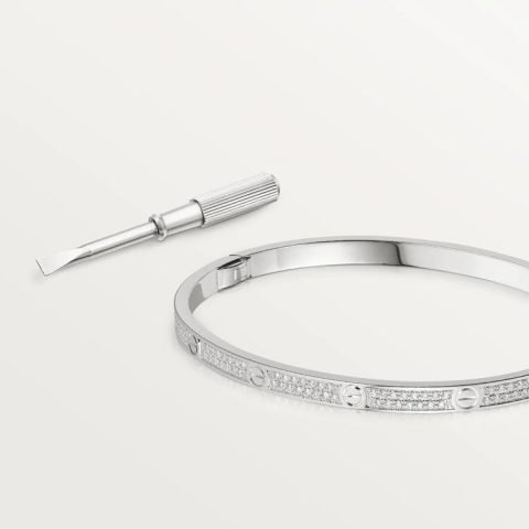Cartier Love Bracelet N6710817 Small Model Paved Diamonds White Gold 11