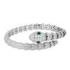 Bulgari Serpenti Diamond Snake Bangle Bracelet with Emerald Eyes in 18kw Gold Bracelet 1