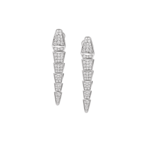 Bulgari Serpenti Viper 348320 earrigns in 18 kt white gold set with full pavé diamonds 1