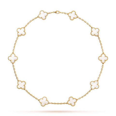 Van Cleef & Arpels VCARA42800 Vintage Alhambra Necklace 10 Motifs Yellow Gold Mother-of-pearl 1