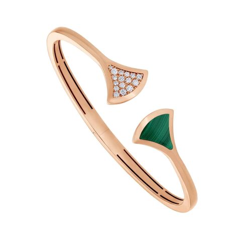 Bulgari BR858679 Divas’ Dream Bracelet Rose Gold Diamond and Malachite Bracelet 1