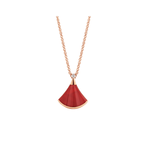 Bulgari Divas’ Dream 350583 Necklace Rose Gold Carnelian and Diamonds 1