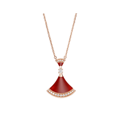 Bulgari Divas’ Dream 356437 Necklace Rose Gold Carnelian and Diamonds 1