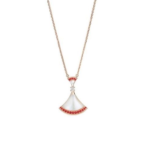 Bulgari Divas’ Dream 358122 Necklace Rose Gold Mother-of-pearl and Rubies 1