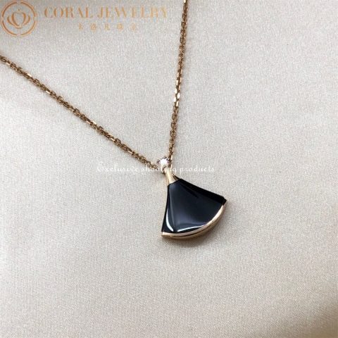 Bulgari Divas’ Dream 350582 Necklace Rose Gold Onyx and Diamonds 8