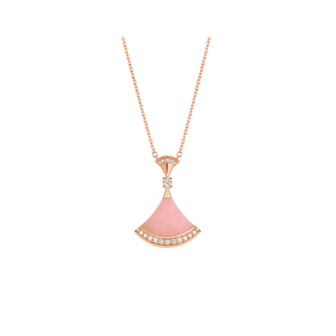 Bulgari Divas’ Dream 354340 Necklace Rose Gold Pink Opal and Diamonds 1