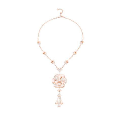 Bulgari Divas’ Dream CL856457 Necklace Rose Gold Set Diamonds Flower Necklace 1
