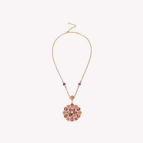 Bulgari Divas’ Dream 355907 Necklace Rose Gold Set with Coloured Gemstones and Pavé Diamonds 1