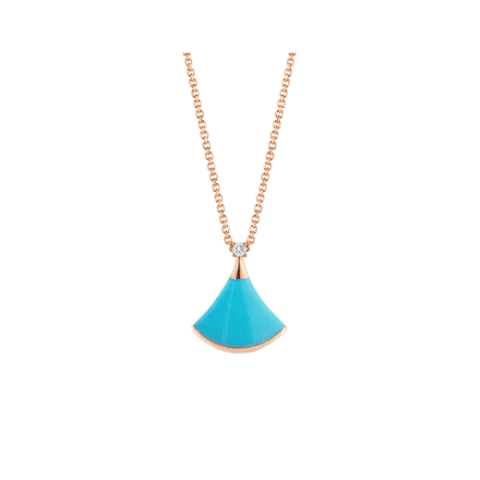 Bulgari Divas’ Dream 350584 Necklace Rose Gold Turquoise and Diamonds 1