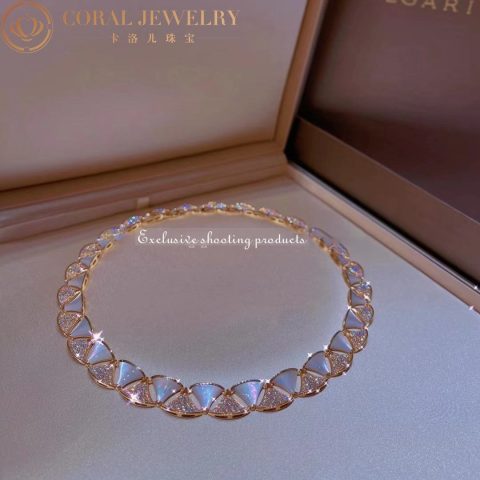 Bulgari Divas’ Dream 354091 Necklace Rose Gold with Mother-of-pearl and Diamonds High Jewelry 13