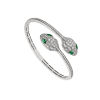 Bulgari 356522 Serpenti 18 kt white gold bracelet set with emerald eyes and pavé diamonds 1