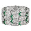 Bulgari Serpenti 353848 bracelet 18kt white gold with emeralds and pavé diamonds 1