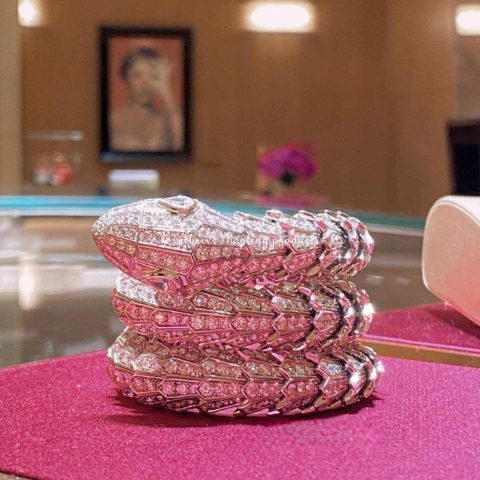 Bulgari 261220 Serpenti Bracelet Full Pave Diamond Rose Gold 5
