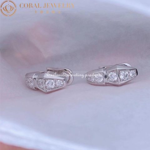 Bulgari Serpenti 351426 earrings in 18 kt white gold set with full pavé diamonds OR857499 7