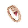 Bulgari 347602 Serpenti one-coil bracelet in 18 kt rose gold set with full pavé diamonds and a rubellite on the head 1