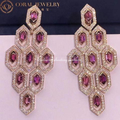 Bulgari Serpenti OR857769 Seduttori 18K rose gold and tourmaline diamond Earring 4
