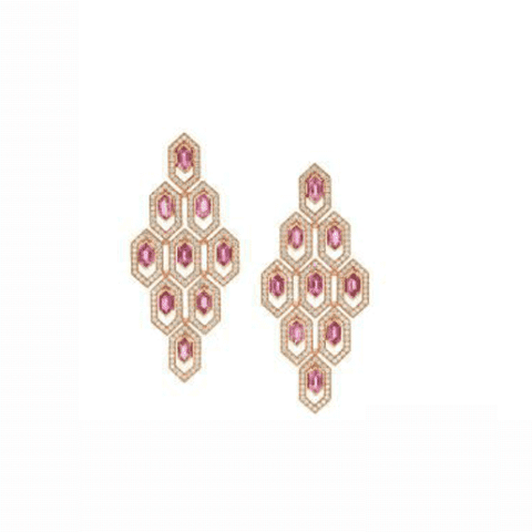 Bulgari Serpenti OR857769 Seduttori 18K rose gold and tourmaline diamond Earring 1