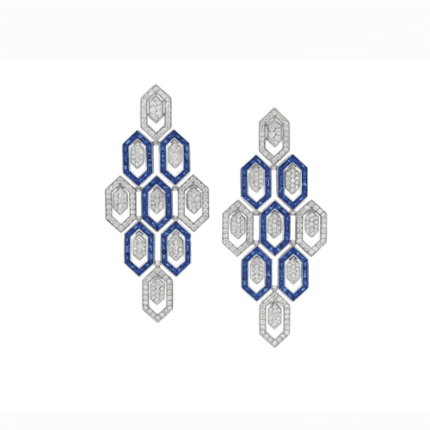 Bulgari Serpenti 261821 Seduttori White Gold and Sapphire Earring 1